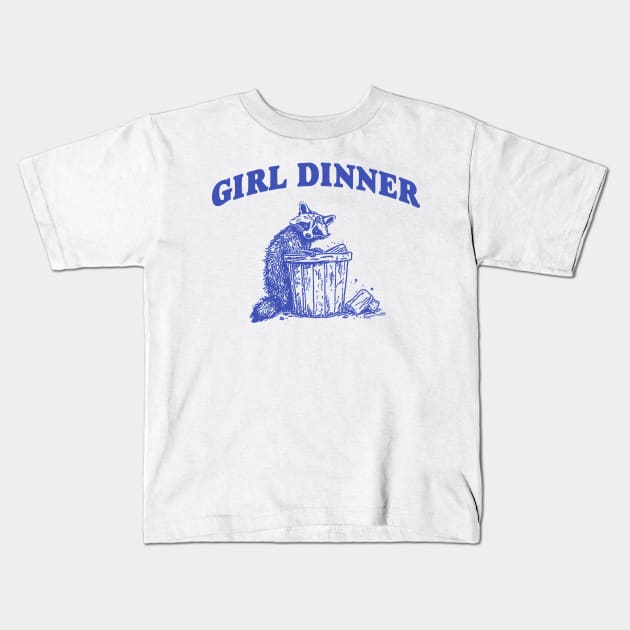 Girl Dinner, Raccoon T Shirt, Weird T Shirt, Meme T Shirt, Trash Panda T Shirt, Unisex Kids T-Shirt by CamavIngora